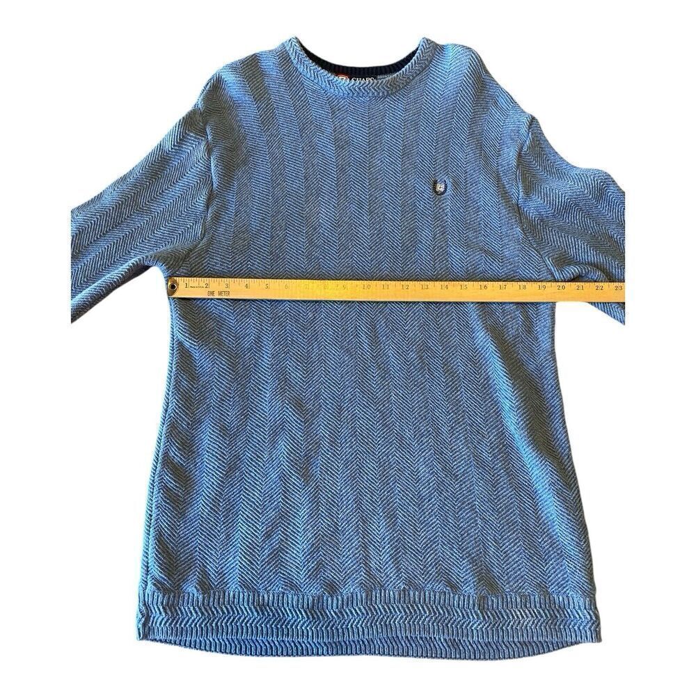 Vintage Chaps Ralph Lauren Men's Knit Sweater M Denim Blue 100% Cotton - Picture 6 of 9